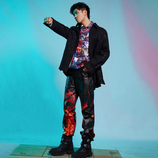 flame Born 火焰皮裤 英痞朋克 印花 dragon Hell for JOI BIONIC