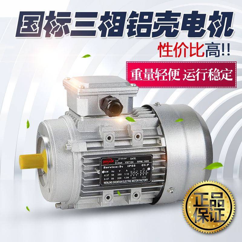 铝壳三相380V单相220V国标电动机120/180//370/铜芯马达制动YEJ
