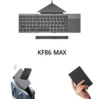 The new all-in-one wireless Bluetooth three-fold keyboard, lightweight and portable touch mouse set comes with a detachable magnetic leather case and stand, suitable for connecting external laptops, tablets and mobile phones thumbnail 5