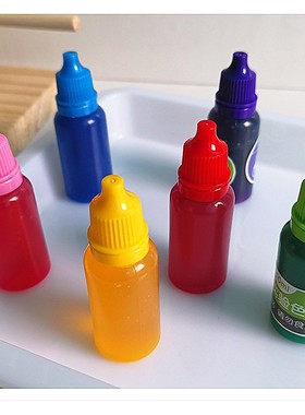 色素水幼儿园儿童科学实验操作配件红黄蓝绿紫色彩虹色益智steam