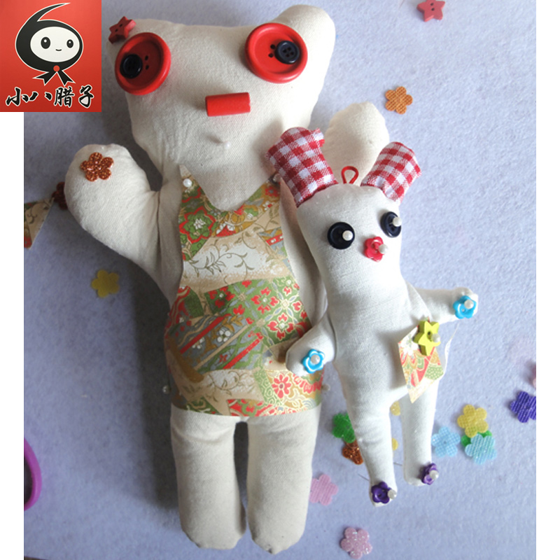 空白布娃娃白色布艺彩绘黏贴粘贴拼贴画diy创意玩具手工制作