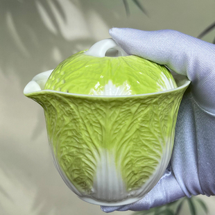 清仓白菜盖碗带盖德化白瓷茶碗百财快客白菜陶瓷旅行茶具功夫茶碗