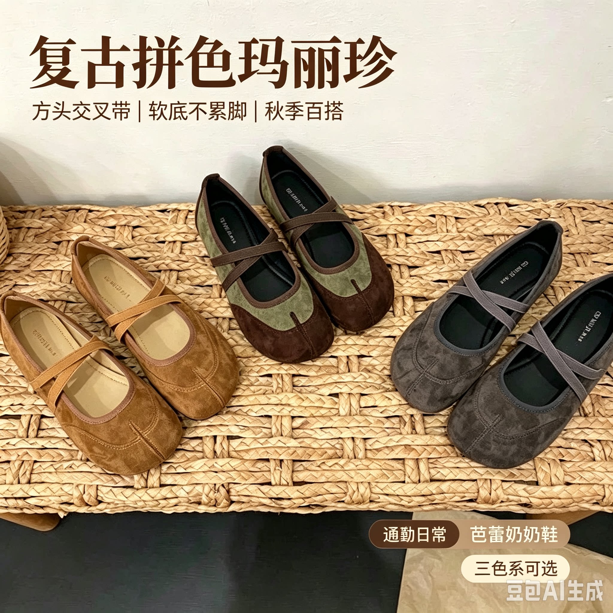 法式复古绒面内增高单鞋女2026新款秋季分趾芭蕾舞鞋玛丽珍晚晚鞋