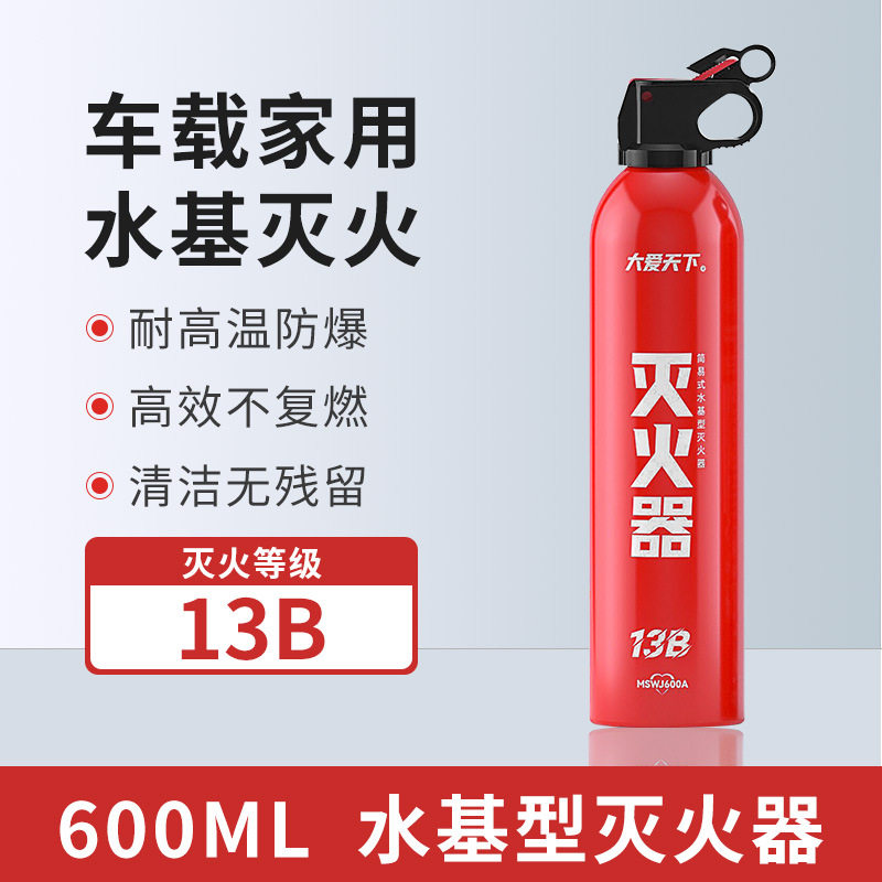 车用水基灭火器车载13B便携式水基型灭火器汽车年检审车消防器材