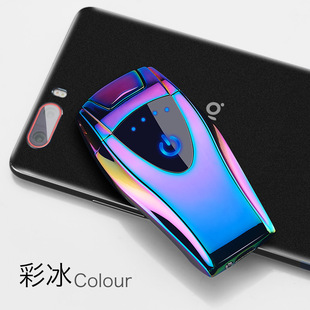 电子充电指纹识别打火机感应双电弧智能电量显示点烟器