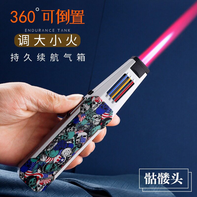 中邦ZB198A红色火焰喷枪焊枪打火机360度可倒置大火力点木炭柴火
