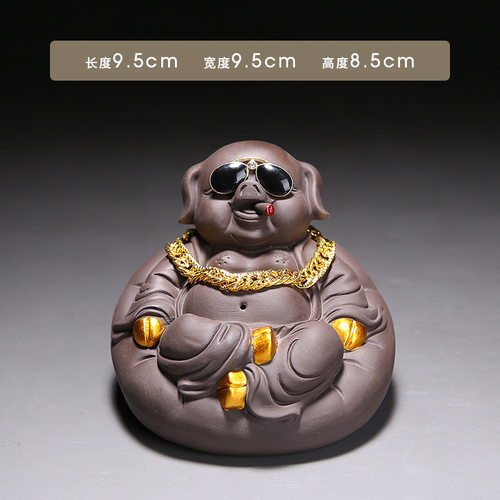 招财小猪茶宠摆件精品可养紫砂茶玩茶艺茶具配件生肖猪吉祥饰品
