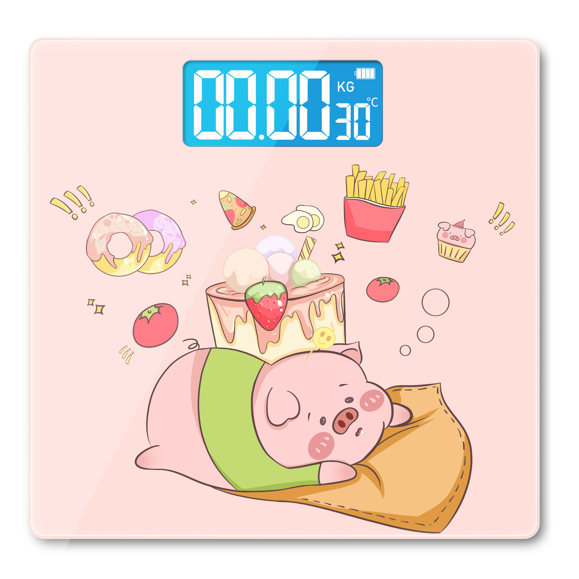 家用电子体重秤迷你健康秤卡通人体电子秤新款夜视体重称