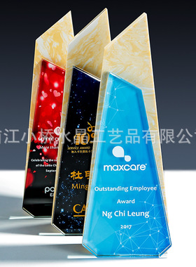奖牌水晶奖杯定制定做创意奖杯授权牌制作彩印荣誉牌公司表彰颁奖