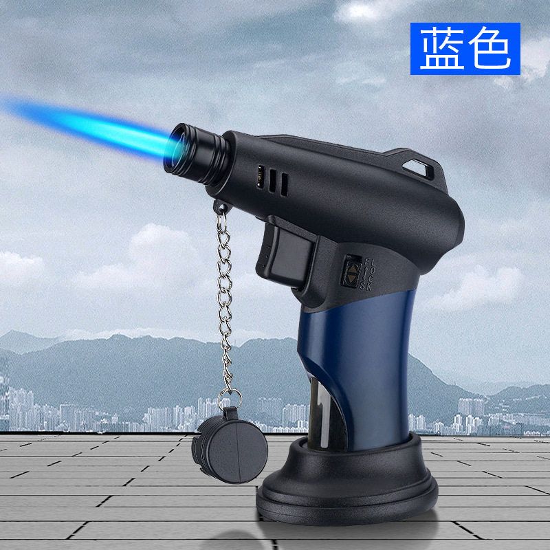 HL252台式喷枪弯头直冲蓝焰透明气窗金属防风焊枪打火机