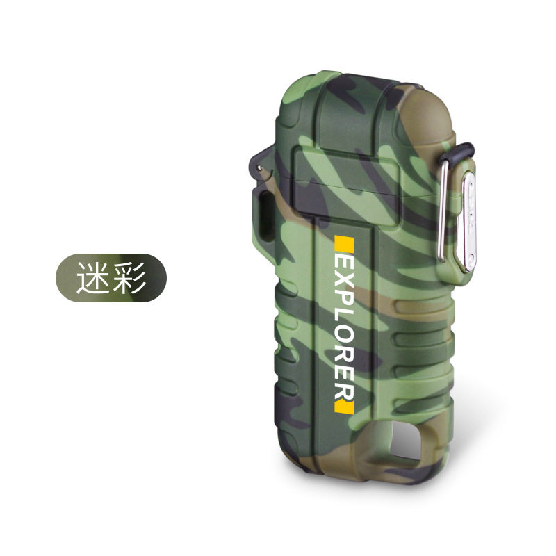 户外挂件防水伸缩双电弧充电打火机USBType-C点烟器防风无声跨境