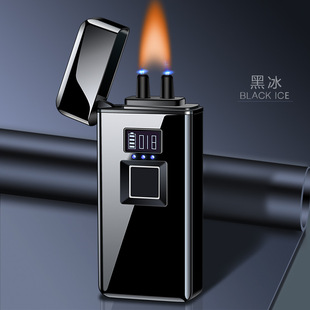 第五代大火焰指纹识别打火机创意商务礼品电弧点烟器跨境