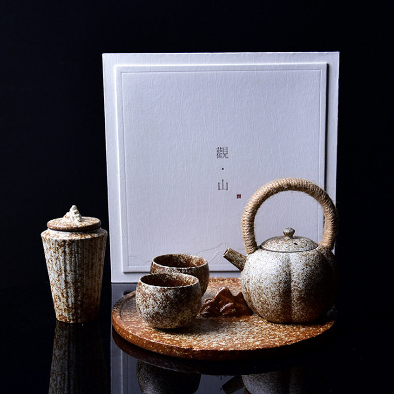 日式枯山水和风茶台简约家用功夫茶具套装禅意陶瓷干泡盘