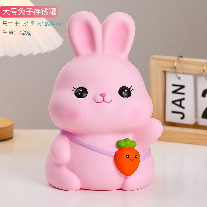 创意网红存钱罐新款儿童生日礼物小兔子储蓄罐可存可取防摔钱罐新