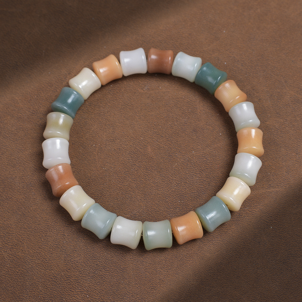 天然四季游园情侣手链ins小众设计多宝珠白玉菩提根手串念珠佛珠