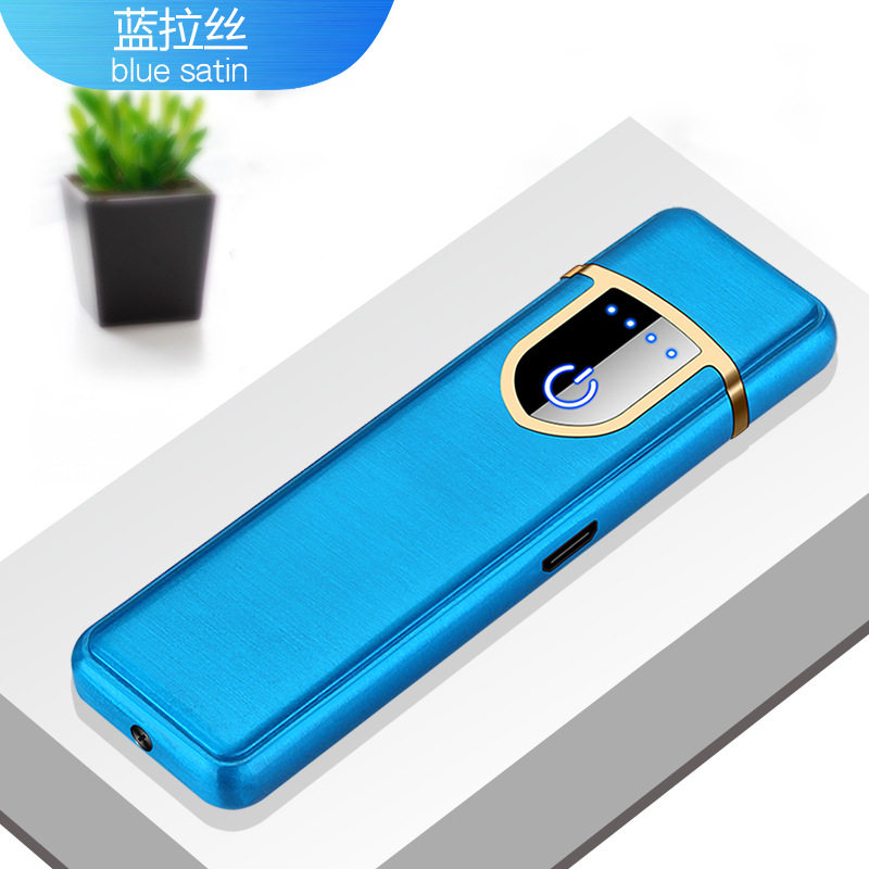 新款超薄充电点烟器触屏感应双面点火USB充电打火机创意个性定制