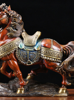 生肖马纯铜马摆件马到成功客厅玄关店铺开业送礼厂价直销