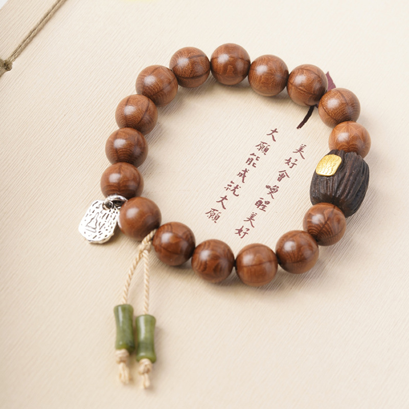 创意DIYl设计款1.0手串男女单圈手链佛珠手串文玩六道木