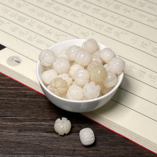 天然白玉菩提根炭烤招财猫配饰雕刻DIY散件佛珠手串手链配件