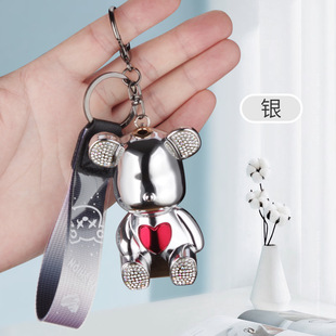 小熊挂件摆件镶钻创意个性潮流充气明火打火机礼品海灵P59