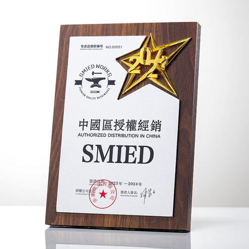 木质奖牌战略合作伙伴优秀团队牌匾荣誉证书刻字