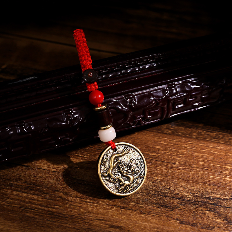 直供纯铜十二生肖钥匙扣汽车内饰用品挂件黄铜创意钥匙扣配件