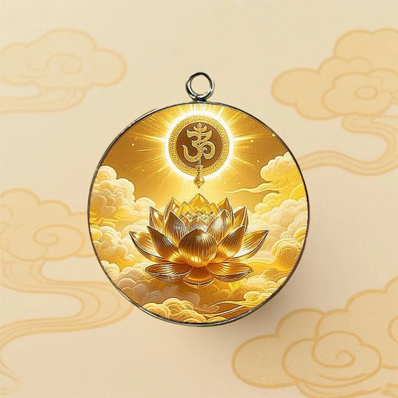 单面30mm 圆形时光宝石 太阳花 吊坠配饰 钥匙扣 饰品