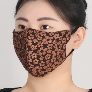 冬季 可水洗 保暖口罩女士加厚棉护全脸大面罩防寒国风复古网红新款