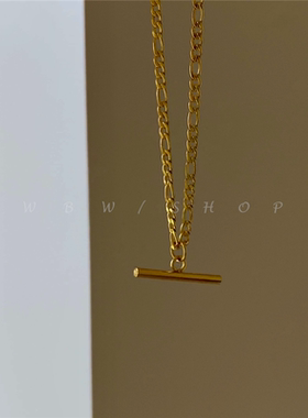 WBW欧美博主同款叠戴链条项链简约项圈choker百搭ins冷淡风锁骨链