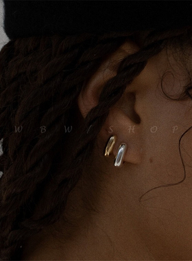 WBW 欧美复古几何金属耳环小众个性气质ins冷淡风时尚百搭耳钉女