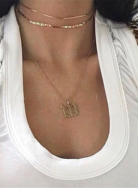 WBW 欧美复古时尚法式基础百搭款ins博主同款多层叠戴项链颈链 女