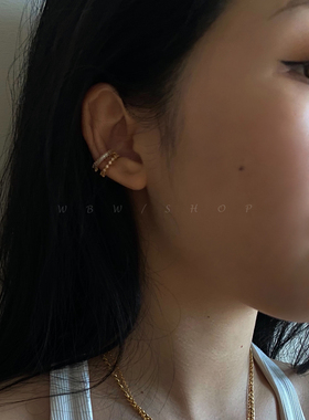 WBW锆石镶嵌气质小众法式无耳洞耳骨夹ins闪耀个性时尚耳夹 女