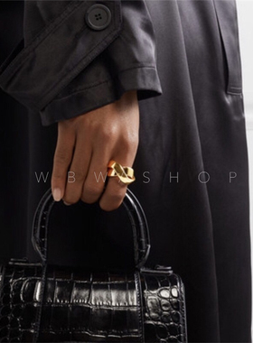 交叉男女时尚百搭高级感小众设计简约情侣欧美时髦双层缠绕戒指