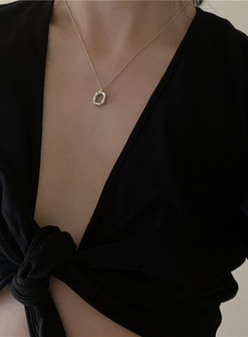 WBW s925纯银法式椭圆项链欧美简约气质百搭韩国时尚锁骨链 女