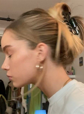 复古发夹huifeng晚晚欧美博主ins同款慵懒法式盘发蝴蝶鲨鱼夹发抓