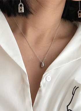 WBW s925纯银chic欧美街头复古水滴ins款时髦个性气质温婉项链 女