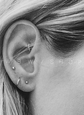 WBW日韩国极简百搭925纯银豆豆耳环欧美迷你耳骨钉防过敏耳钉男女