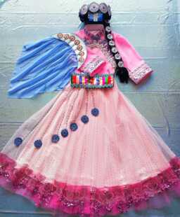 云南丽江少数民族纳西族服装头饰多色按图定制舞蹈演出服