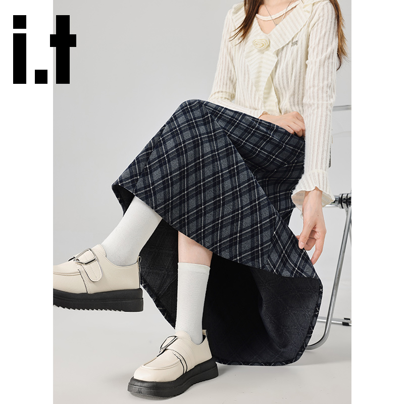 it韩版氛围感慵懒半身裙女秋伞裙