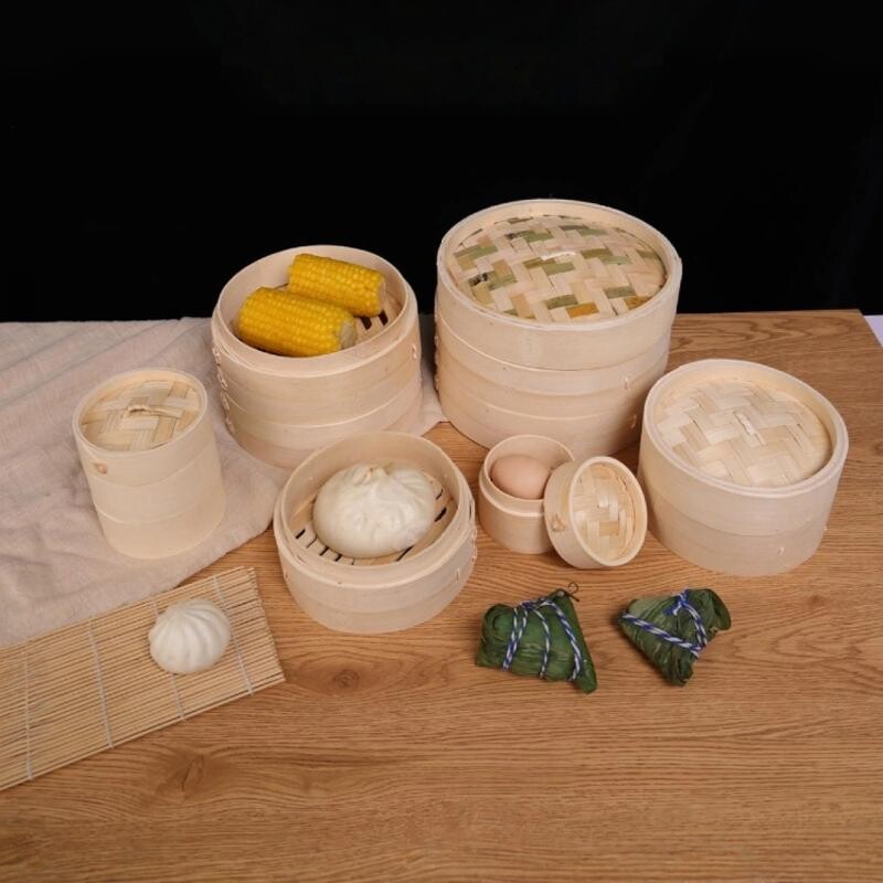 林漭竹蒸笼竹制商用蒸格竹编蒸屉餐具笼/架