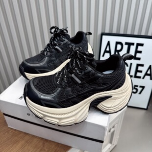 炸街厚底显脚小超高跟小个子增高运动鞋 时尚 女2025新款 巴黎老爹鞋