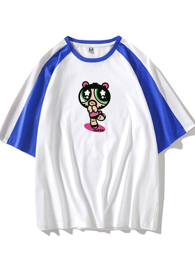 DORO黑色壮熊卡通圆领打底T恤纯棉纯白男士冷酷帅简约夏短袖包邮