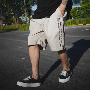 五分裤 BRAND国潮嘻哈潮流美式 短裤 街头风直筒宽松休闲工装 THE