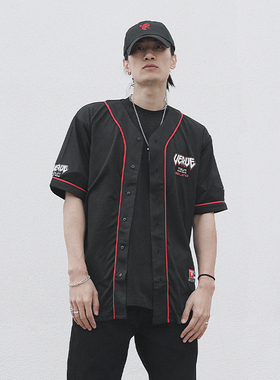 THE V BRAND美式街头杨文昊个人舞蹈专场纪念款棒球开衫短袖T恤