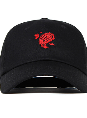 THE V BRAND美式街头原创潮牌腰果花刺绣青少年男女棒球弯檐帽