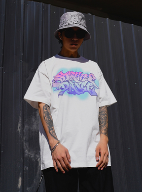 THE V BRAND国潮嘻哈街头街舞StreetDance主题复古涂鸦风短袖T恤