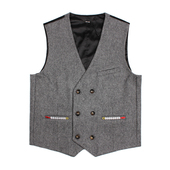 高精工原创设计修身 2021夏季 男士 灰色休闲马甲开衫 外套