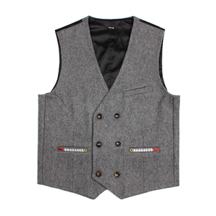 2021夏季 男士 高精工原创设计修身 外套 灰色休闲马甲开衫