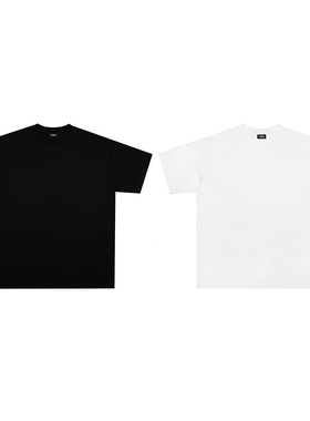 THE V BRAND Basic基础黑白纯色百搭街头复古休闲宽松打底短袖T恤
