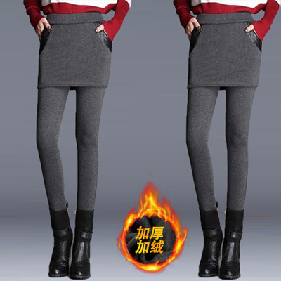 假两件底裤25加绒加厚新款秋冬高腰裙裤外穿裤子保暖修身长裤